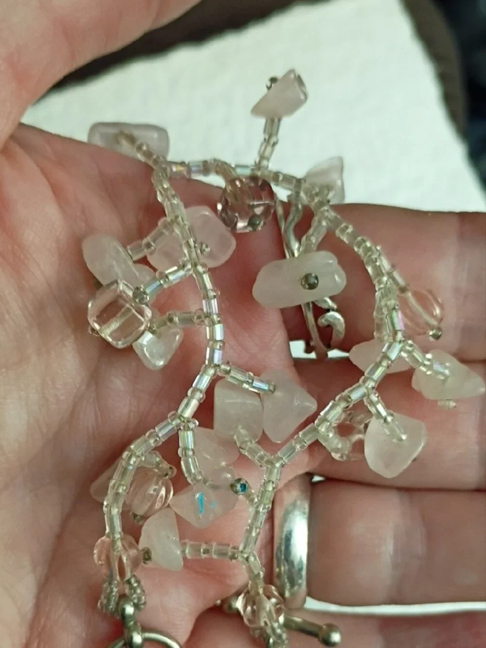 Delicate Rose Quartz Beaded Bracelet - Women Jewelry